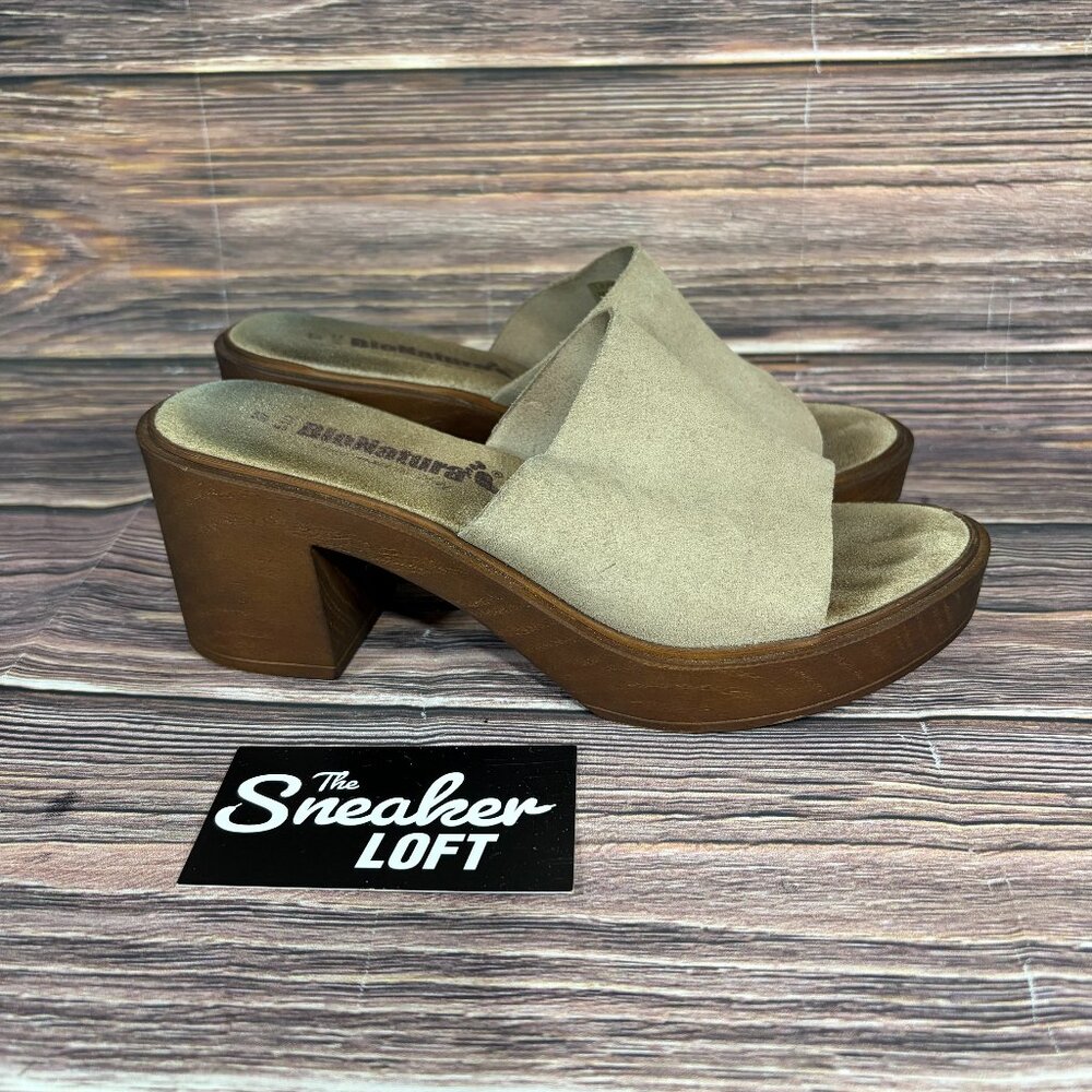 Bionatura‎ Chunky Heel Platform Slip On Sandals Women's Italian